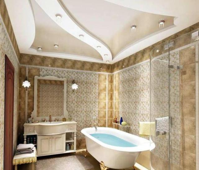 гипсокартонный потолок для ванной